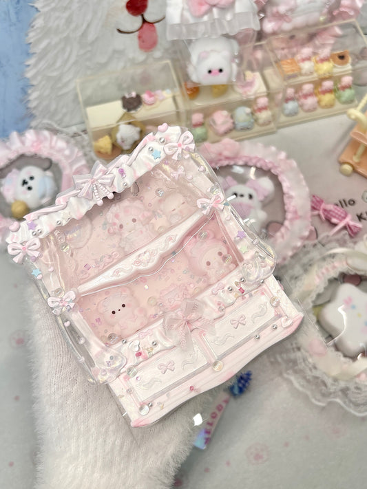 Handmade Kawaii Dresser Squishy | Whipped Cream Slow Rising | Pink Lolita Decoden Square Charm | Food Grade Silicone