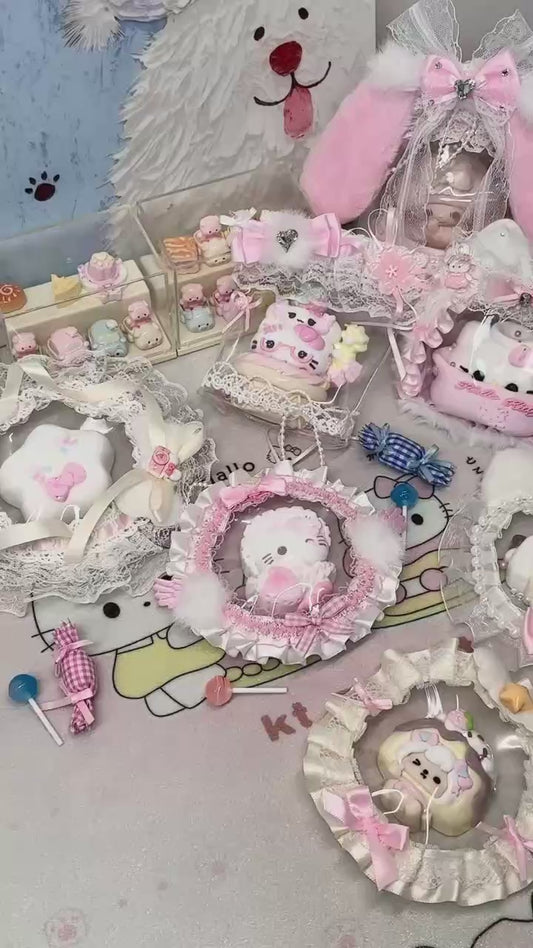 Kawaii Cat Squishy Set | Lavender & Pink | Slow Rising